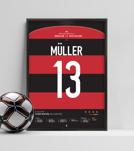 The legendary 7 goals of Germany v. Brazil (Müller) (Jersey ver.)