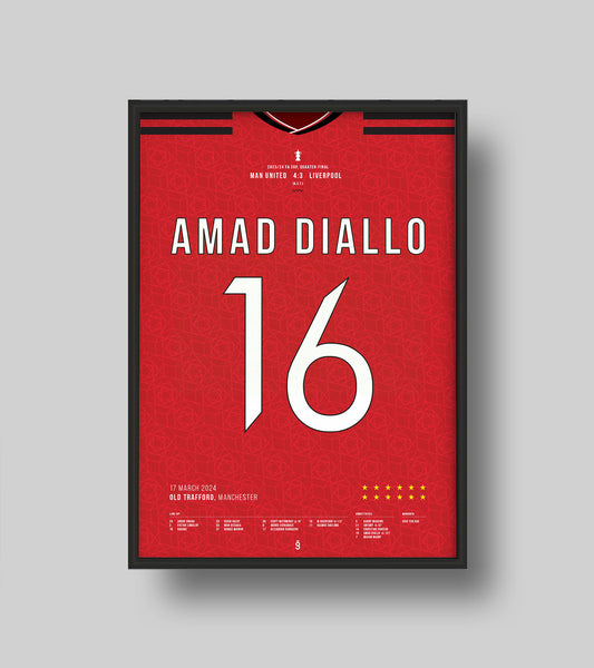 Amad Diallo anota el gol ganador vs Liverpool (Jersey)