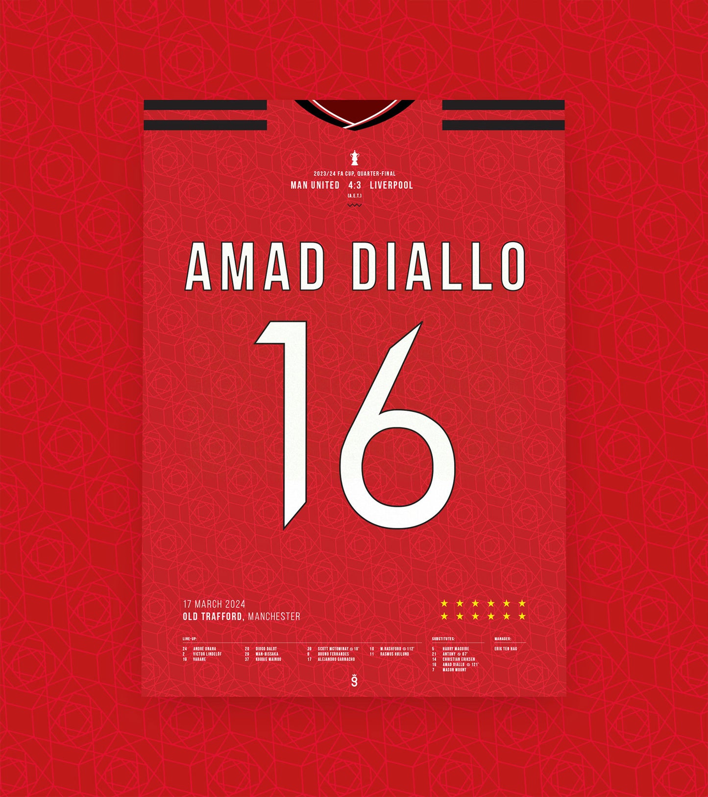 Amad Diallo später Sieger gegen Liverpool (Trikot)