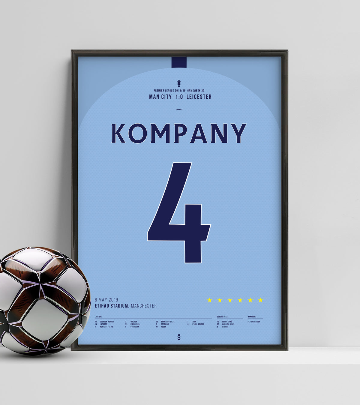 Kompany’s wonder goal vs Leicester (Jersey ver.)