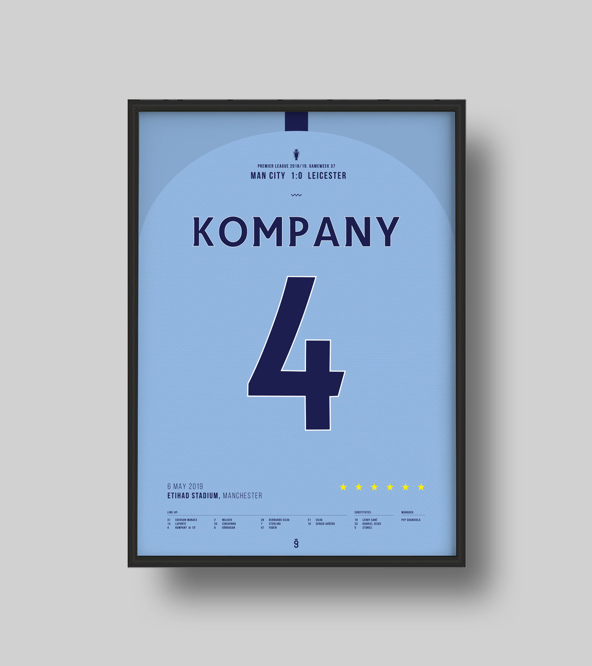 Kompany’s wonder goal vs Leicester (Jersey ver.)