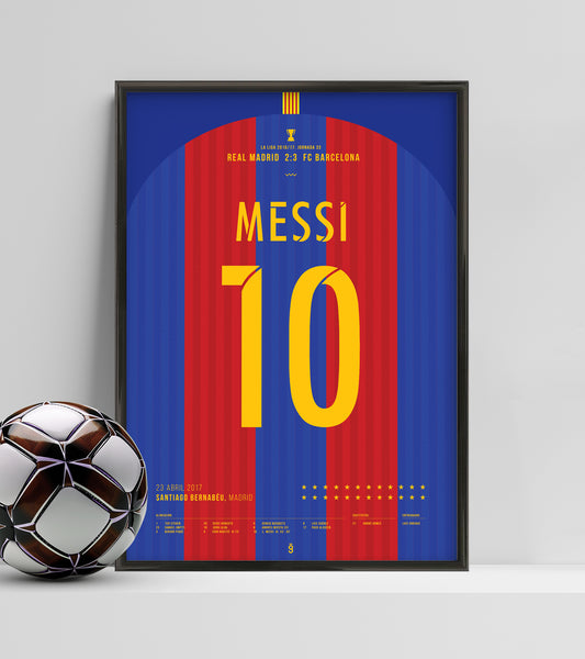 Messi’s iconic celebration at the Bernabéu (Jersey ver.)