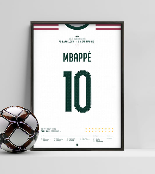 Mbappé's brace wins El Clásico at Camp Nou (Jersey ver.)