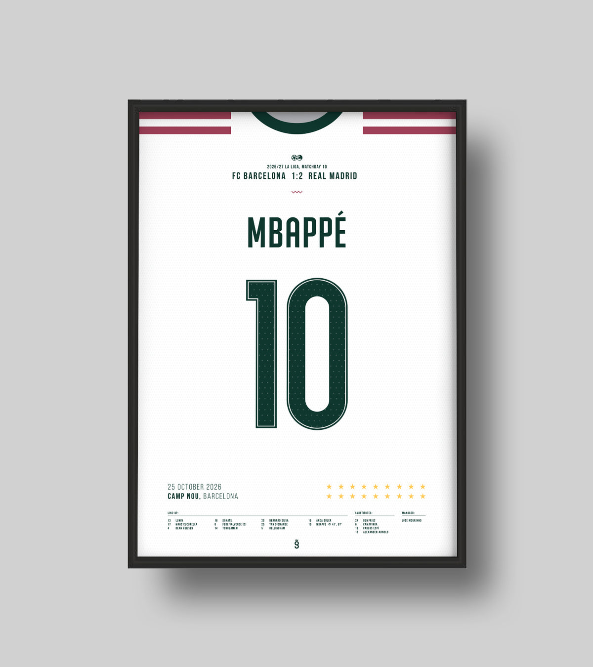 Mbappé's brace wins El Clásico at Camp Nou (Jersey ver.)