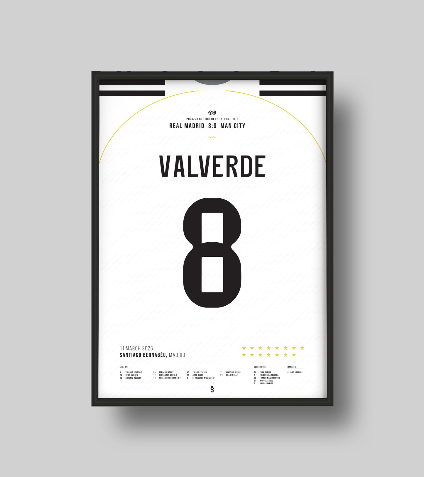 Fede Valverde hat trick vs Man City (Jersey ver.)