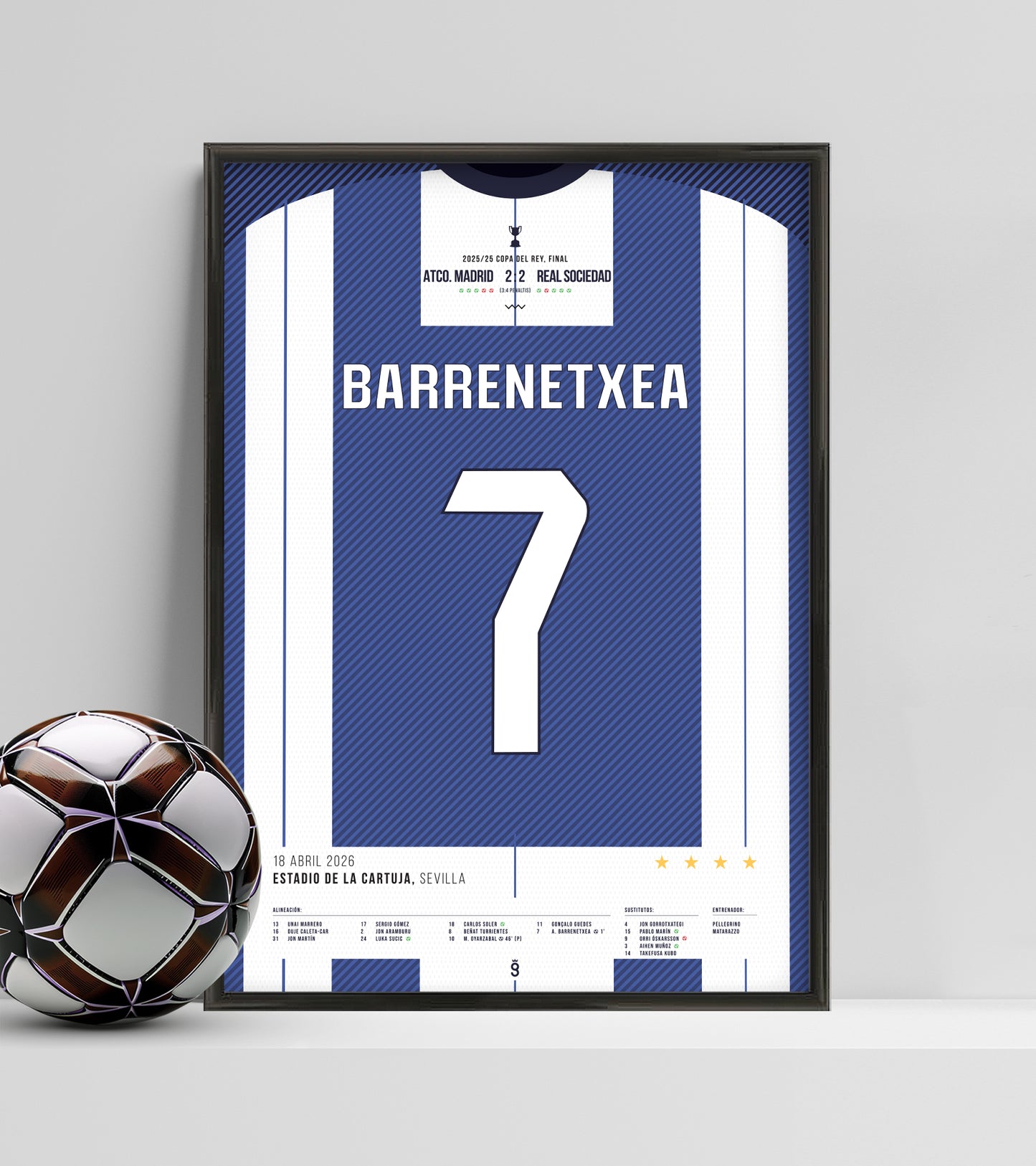 Real Sociedad lift the Copa del Rey (Barrenetxea Jersey ver.)