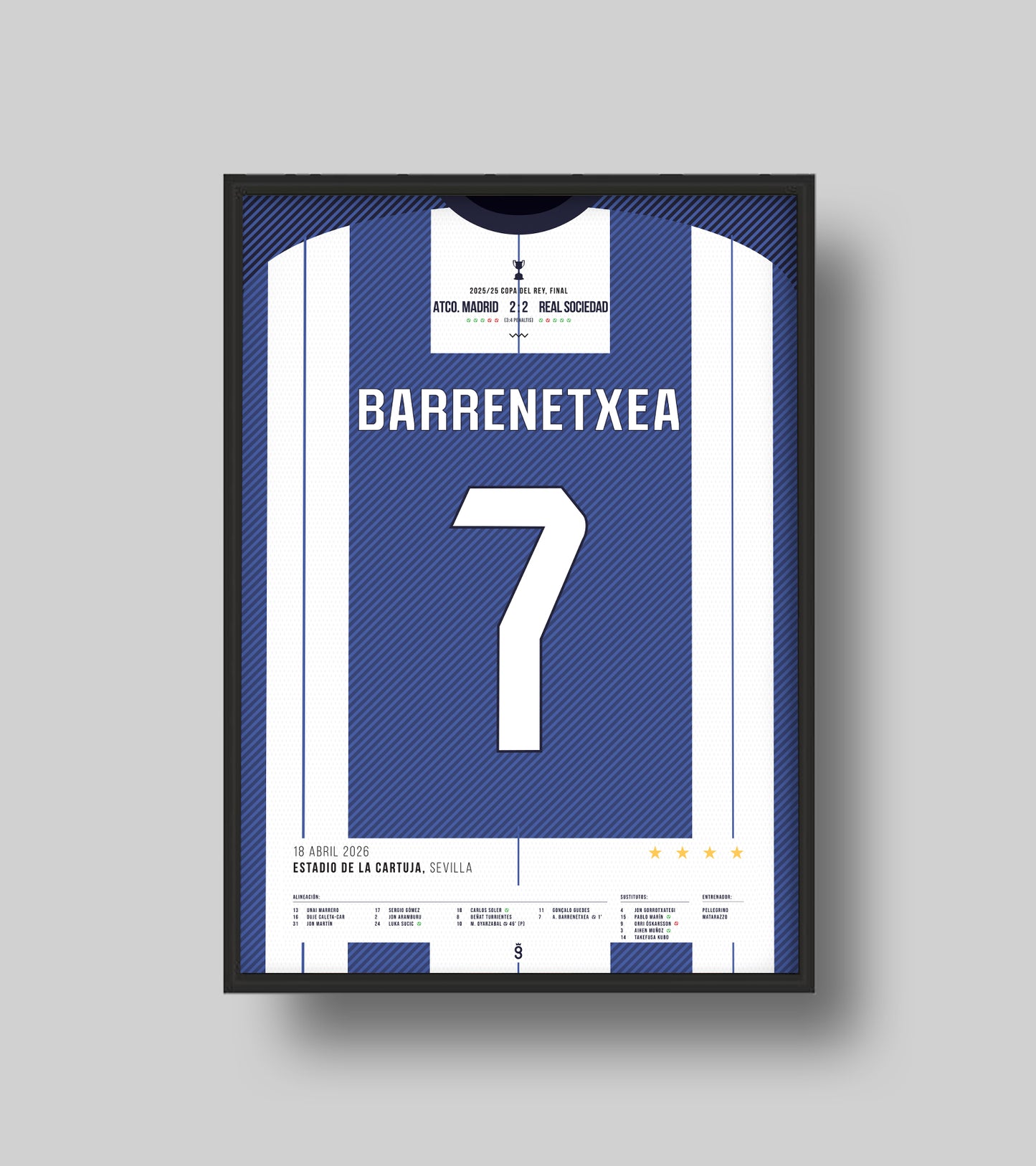 Real Sociedad lift the Copa del Rey (Barrenetxea Jersey ver.)